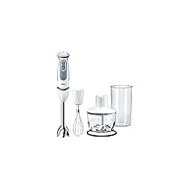 Braun MultiQuick5 Vario MQ5235WH MINIPIMER CON 5 ANNI DI ASSISTENZA, Frullatore, 21 velocità, Dotato di tritatutto da 500ml, frusta e Bicchiere da 600ml, Potenza 1000W, 3 accessori, bianco, grigio