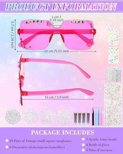 24 Set DIY Sunglasses kit in My Era Popular Singer Party Favors Friendship Sunglasses for Girls Women3