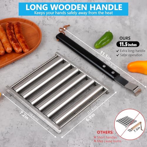 Rodillo para Hot Dog de Acero con Mango de Madera miniatura 5