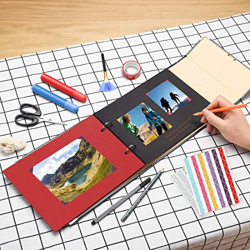 AOBETAK Fotoalbum om zelf vorm te geven, met 30 zwarte pagina's en fotohoeken, doe-het-zelf fotoalbums scrapbook kit, groot A4-fotoboek voor baby verjaardag, Valentijnsdag, bruiloft, jubileum cadeau voor hem - Image 7