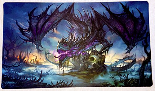 Zombie Dragon Tcg Playmat, Gamemat 24" Wide 14" Tall For Trading Card Game Smooth Cloth Surface Rubber Base #TOP1