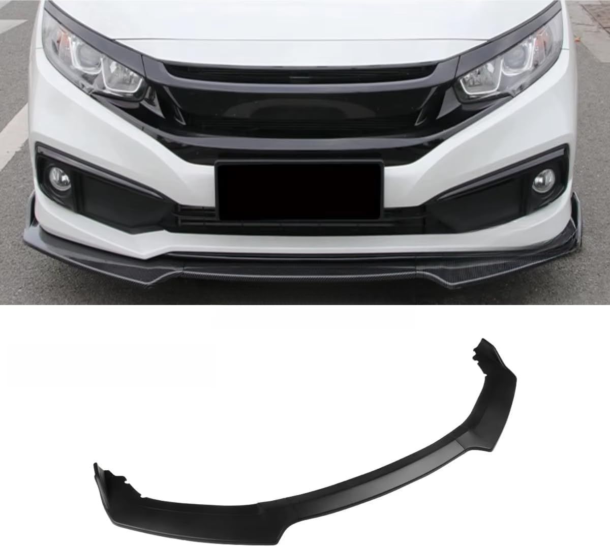 Car Front Bumper Splitter Diffuser Spoiler Bumper Guard for Civic Sedan 2016-2020 10th Gen Body Kit Car Accessories (Carbon Fiber Rear Package Corner 2016-2021)