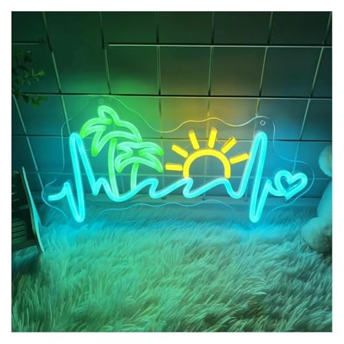 Néon lever du soleil décoratif 40x21cm avec vagues pour enseigne lumineuse de crépuscule