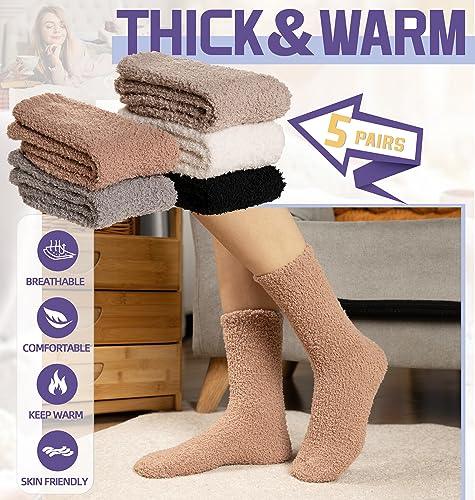 Image of DoSmart Fuzzy Socks For Women Slipper Warm Fluffy Soft Winter Cozy Plush Cabin Sleep Christmas Home Socks
