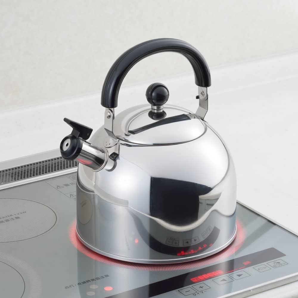 Yoshikawa SJ2702 Big Prel Whistling Kettle, Made in Japan, Compatible with Gas Fire, 1.2 gal (4.0 L)