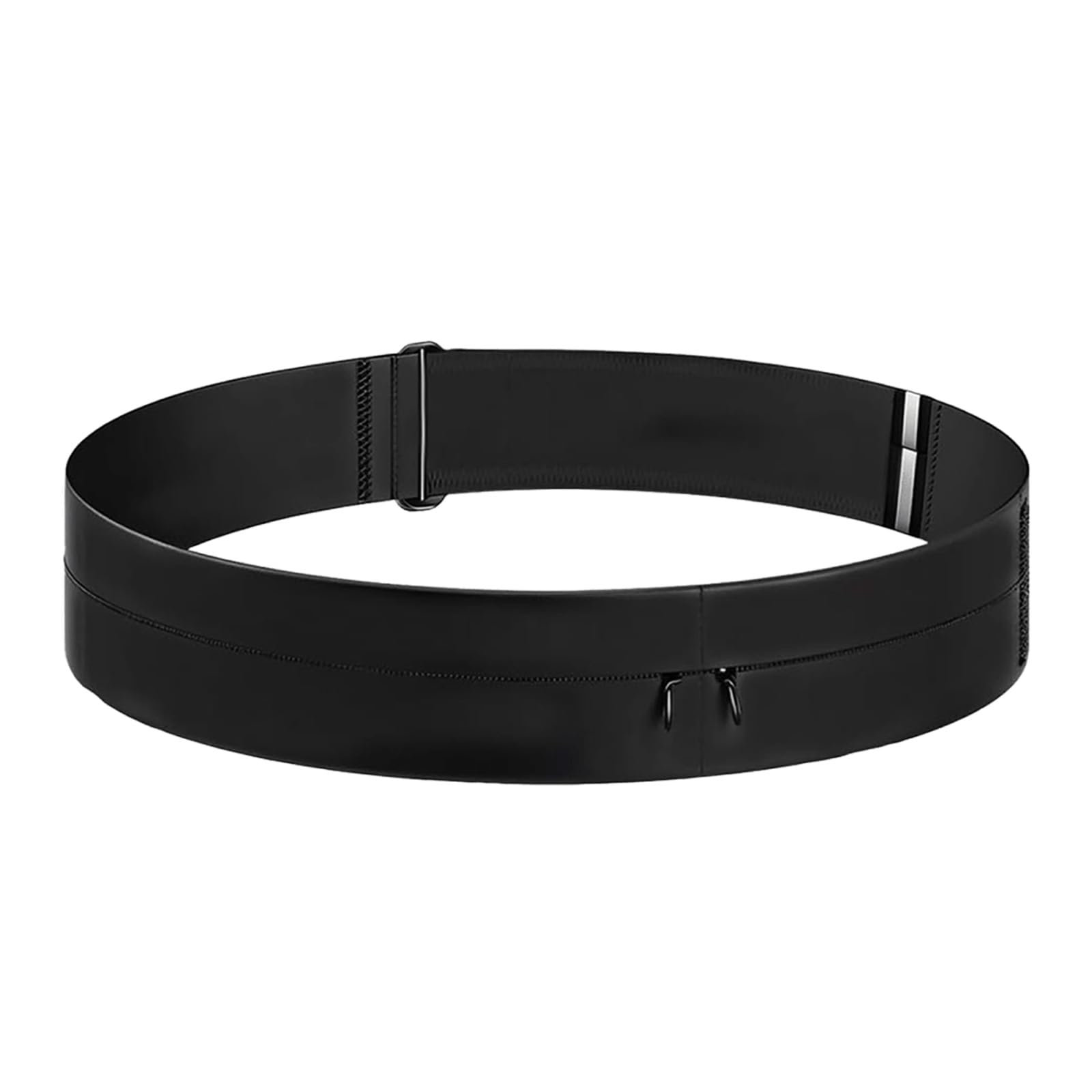 Ceinture De Running Noire Universelle – 74 G, Poche Pour Téléphone, Bande Réfléchissante, Taille Ajustable 64-85 Cm