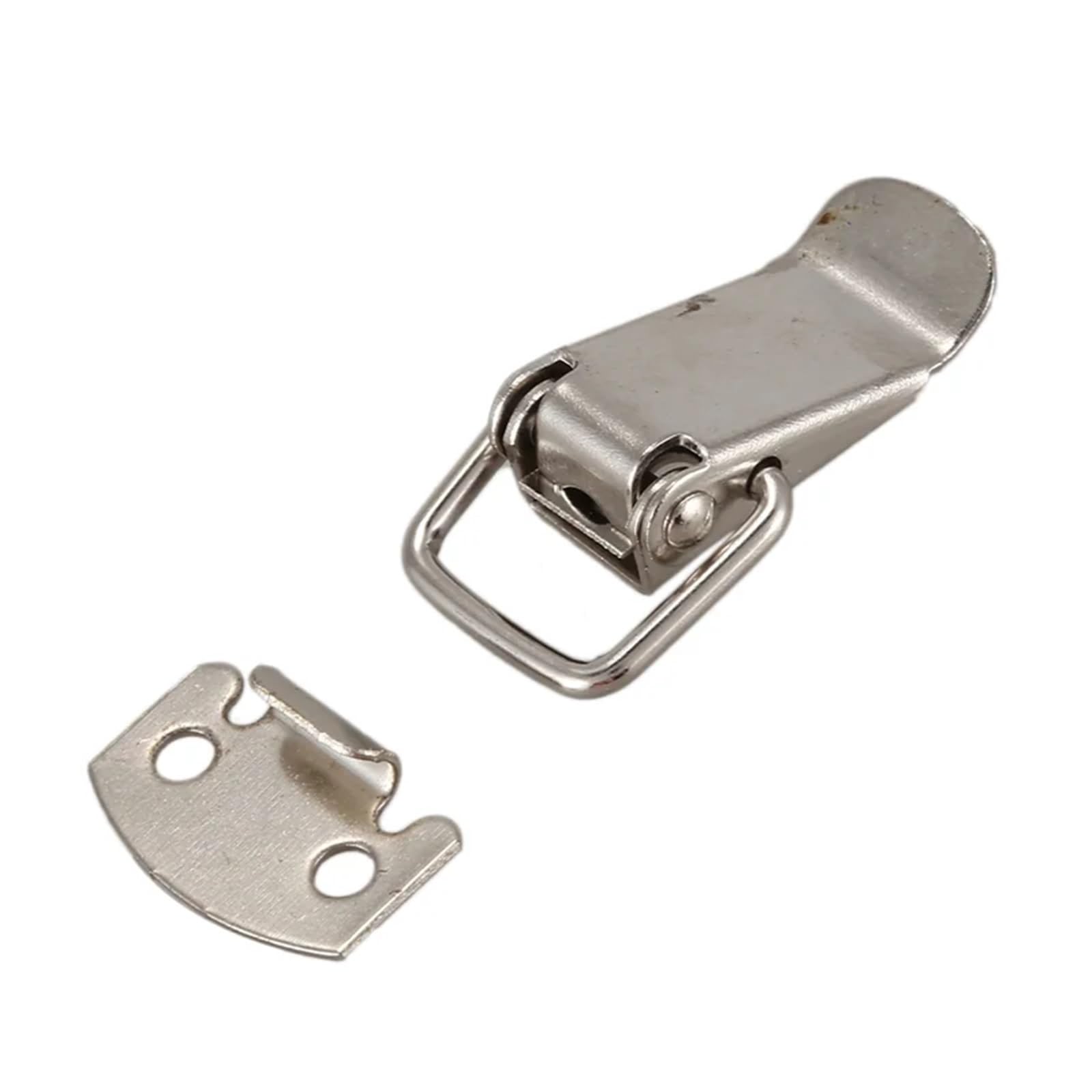 Zihdke Silver 4 Pcs Tone Metal Toggle Draw Latch Straight Loop Catch 1.6 Inch For Toolbox