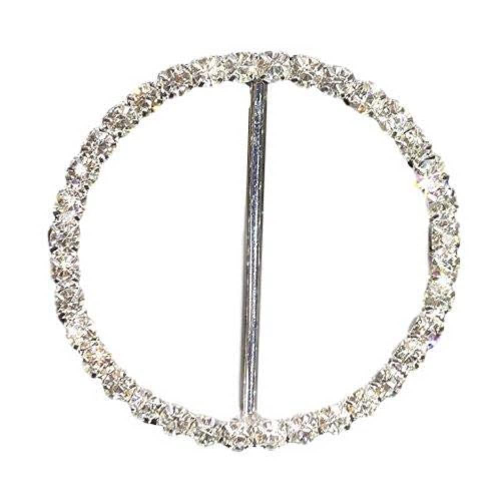 Syntego 10 x Beautiful Round Sparkly Diamante Ribbon Slider Buckle Great for Chair Cover Sashes (BK35)