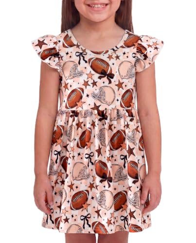 Image of Unique Baby Girls' Short Sleeve Everyday Printed Dresses for Kid and Toddler, Sizes 2T-12Y