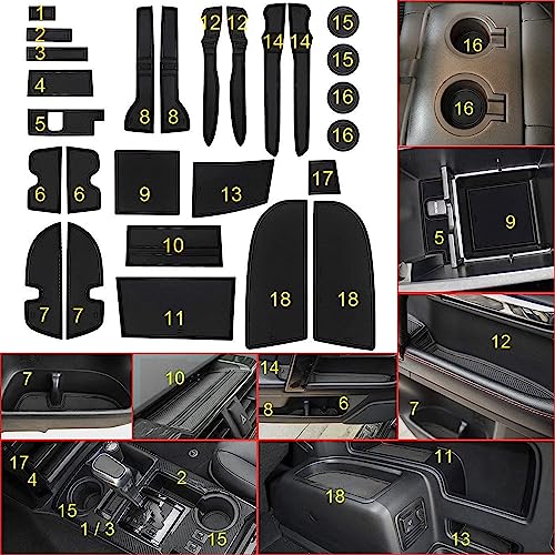 SENSHINE for Toyota 4Runner Accessories 2010-2021 2022 2023 2024 Cup Holder Inserts, Center Console Shift Liner, Door Pocket Slot Mats Non-Slip Anti Dust Pad Custom Interior 26 Pcs (2 Row, Black Trim) by SENSHINE - Used condition - Image 5