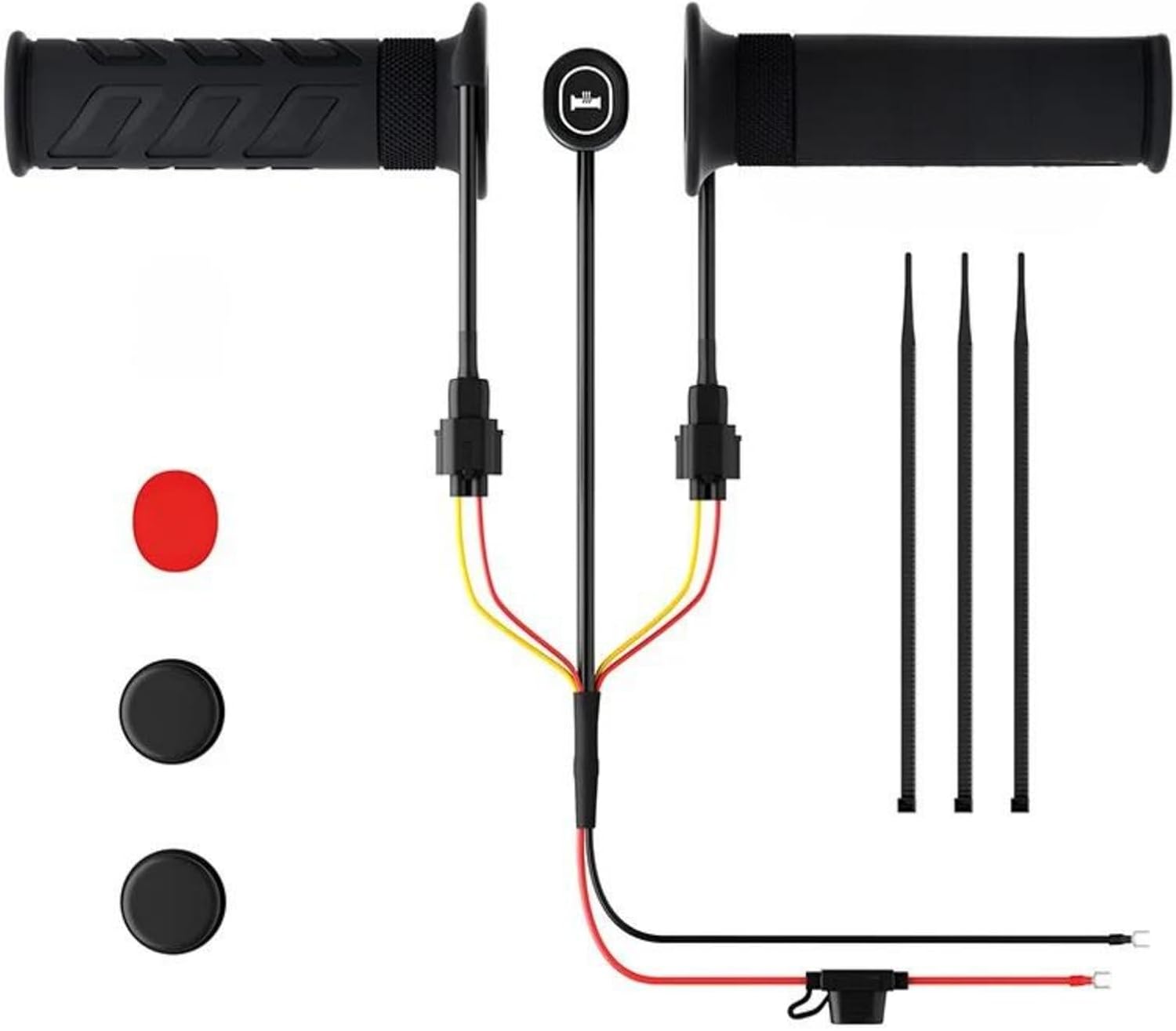 7/8'' ATV Heated Handlebar Grips, 12V 3-Gear Temperature Adjustable Handlebar Grip Heater, Waterproof Anti-Slip Heated Grips Fit for 7/8" ATV Handlebars