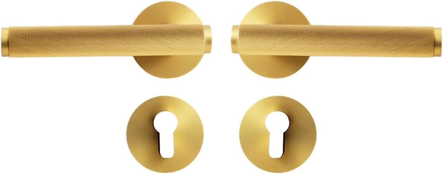 Indoor Handle Lock Bedroom Door Silent Split Anti-Insertion(Black-Mute)