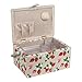 Hobby Gift Medium Sewing Box Craft Storage Box with Handle Internal Accessories Tray Pin Cushion and Pocket for Sewing Knitting and Hobby Supplies