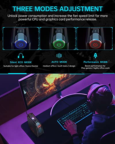 [Gaming Pc] Ryzen Mini Pc, Amd Ryzen 5 5600U(Up To 4.2Ghz) 16Gb Ddr4 512Gb M.2 Ssd Rgb Lights Windows 11 Pro Mini Computer 4K Hdmi Dp Type-C Small Pc, Auto/Silent Eco/Performance 3 Adjustable Mode #TOP1