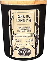 Vista 1 de Vela perfumada de pino y eucalipto, vela en frasco, 7 onzas, estilo moderno, rústico, no tóxico, ecológico, mecha de madera