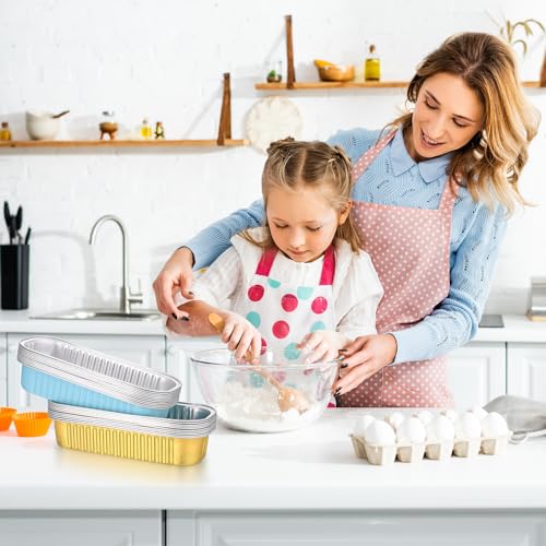 20 Pz Forme in Alluminio con Coperchio, Mini Teglie Per Pane, Forme Rettangolari Per Cottura di Pane, Torte, Cupcake, Muffin, Picnic, Cheesecake, Dessert - immagine 6