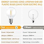 Mlambert 50Ft LED Outdoor String Lights G40 Globe Dimmable Patio Light, Waterproof Hanging String Light with 27 Warm White Shatterproof Bulbs(2 Spare) - Image 5