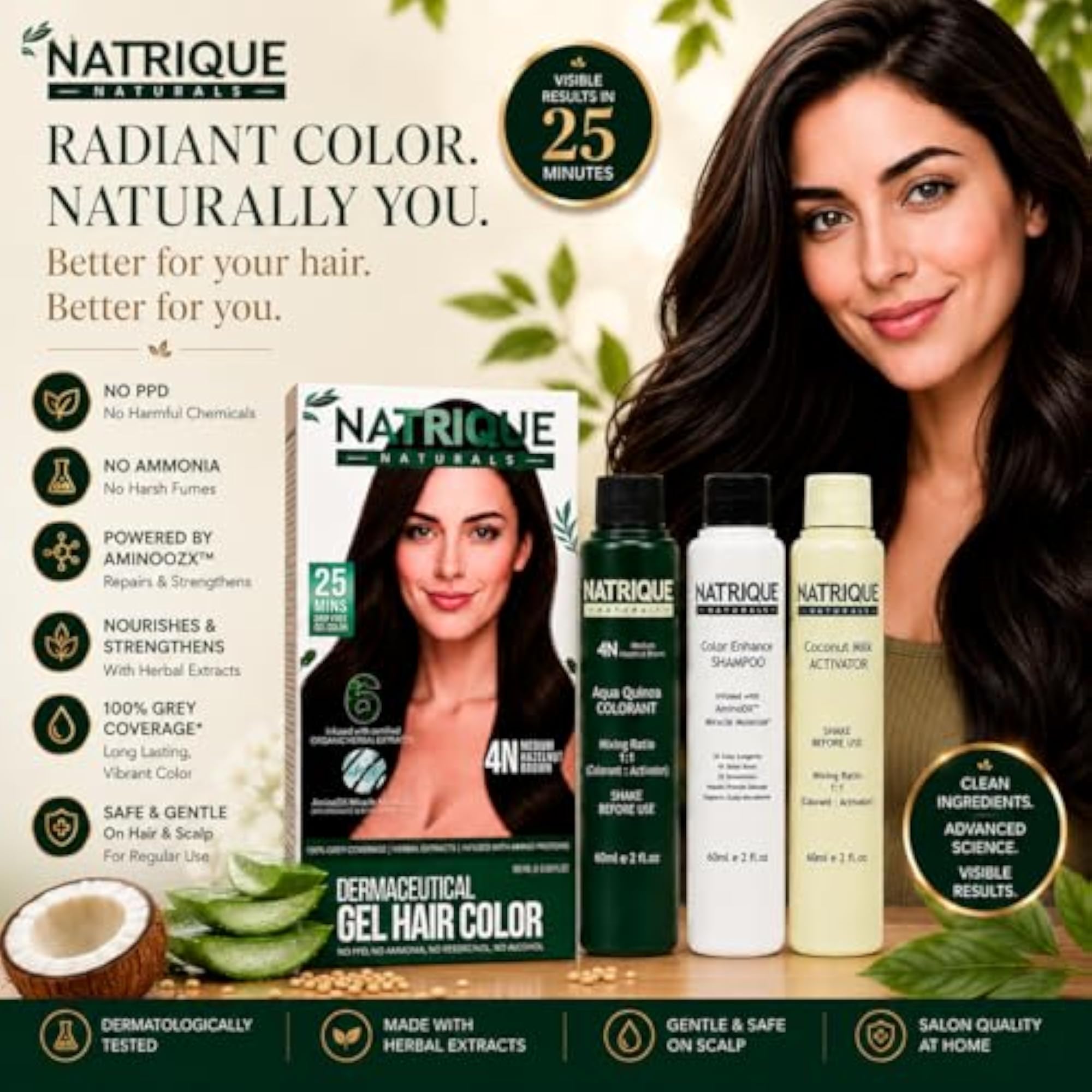 Naturals Gel Hair Color Medium Hazelnut Brown 4N