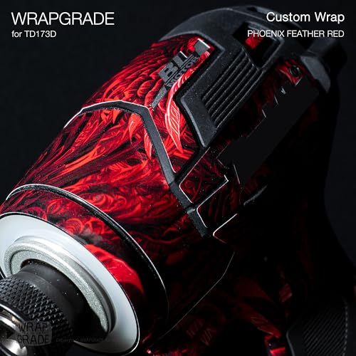 WRAPGRADE Custom Wrap Aufkleber Abziehbild kompatibel mit Makita DTD173 18V LXT (Phoenix Feather Red)