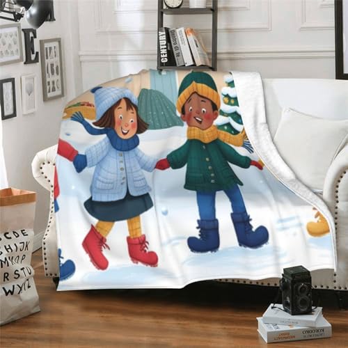 Christmas Cute Cow Print Blankets & Throws for Women & Kids - 40"x60" Highland Cow Decor for Bedroom & Gifts