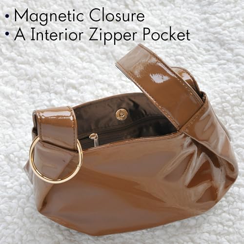 Bolso Tote Pequeño Mujer de Cuero Vegano Brillante miniatura 7