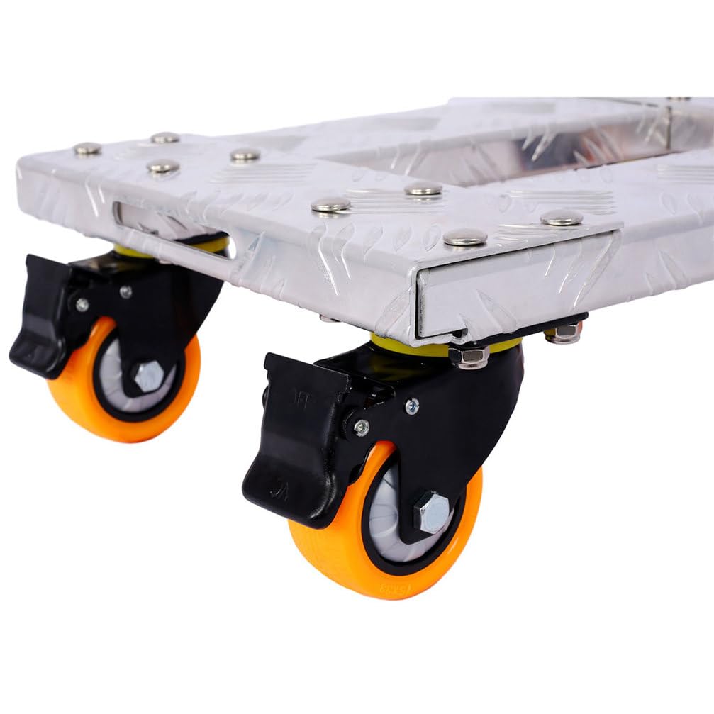 Wózek na meble, wytrzymały, aluminiowy wózek na platformie, nośność 360 kg, z 4 kółkami obrotowymi TPU, 2 kółka blokujące, platforma antypoślizgowa, wózek narzędziowy do mebli, magazynu, 2