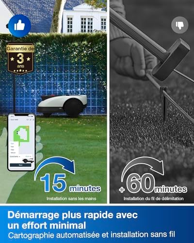 Robot tonte ECOVACS Goat O800 RTK 800 m² Équipé de RTK et Vision Lidar, Ménage Automatique, Passages étroits jusqu'à 0,7