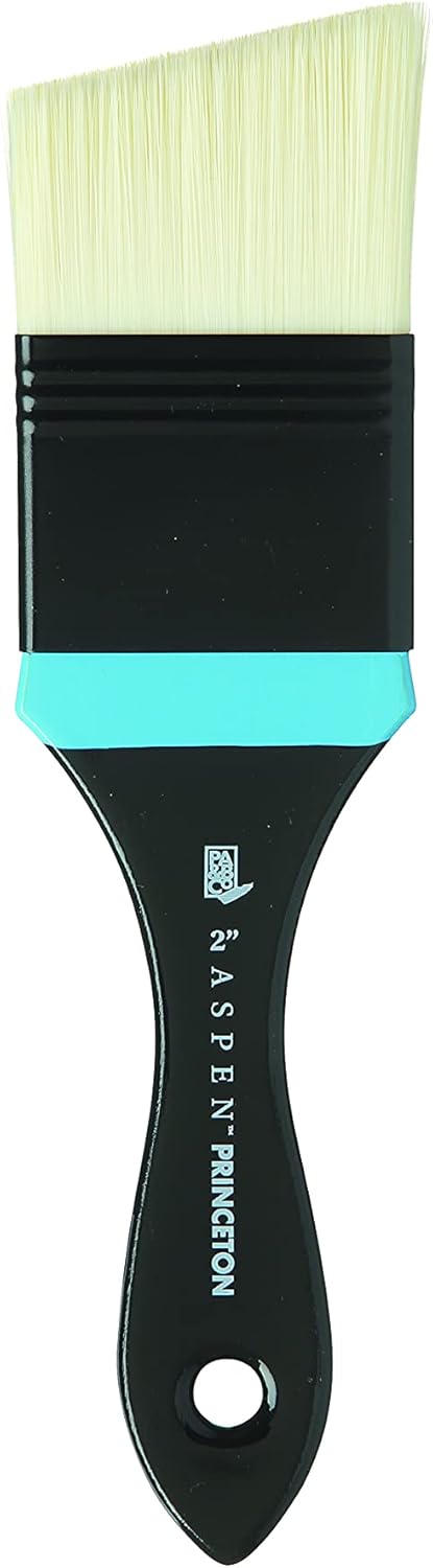 Princeton Aspen, Glare-Free Indoor/Outdoor Brush for Acrylic & Oil, Series 6500 Synthetic, Angular Mottler, 2 Inch