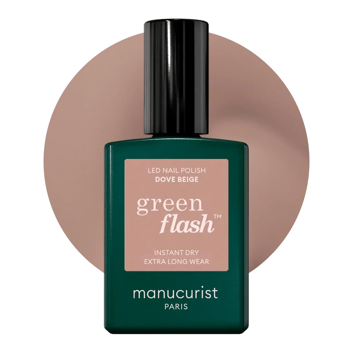 Manucurist Green Flash Gel-Nagellack Dove Beige - Beiger UV & LED Gel Lack - 12-Free, Bio-basiert 84% - Profi-Maniküre - 15 ml