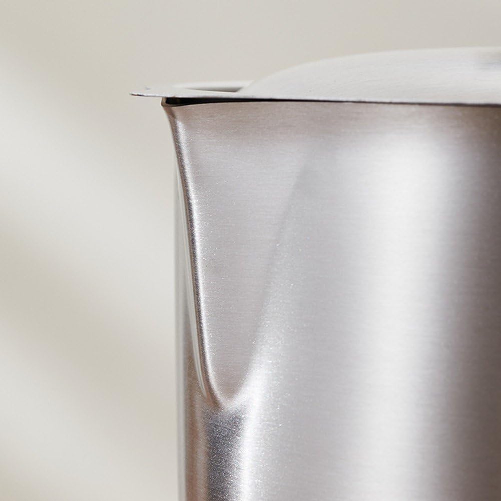 Stainless Steel Pitcher with Lid, Metal Measuring Cup with Handle, 2l Milk Frothing Jug for Espresso Machines, Latte Art, Iced Tea, Hot/Cold Water