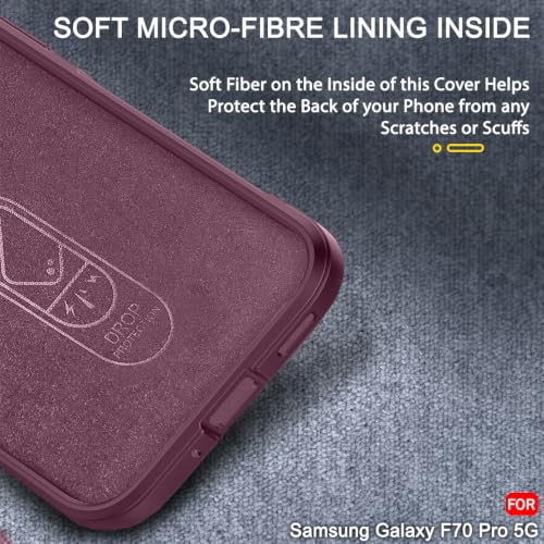 Image of TheGiftKart Liquid Silicon Back Cover Case for Samsung Galaxy F70 Pro 5G | Shockproof Military Grade Protection | Micro-Fibre Cloth On Inner Side | Built-in Anti-Slip Grip Cover Case (TPU, Maroon)