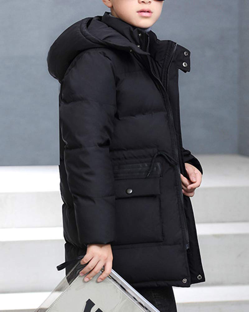 Abrigo Plumas Niño Color Sólido Chaquetas con Capucha Invierno Cazadora Acolchada Impermeable Parka