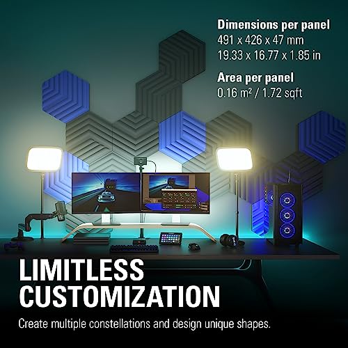 Image of Elgato Wave Panels Starter Set (Blue) - Soundproofing Modules, Dual Density Foam, Unique EasyClick Frame, Modular Design, Easy to Install and Remove