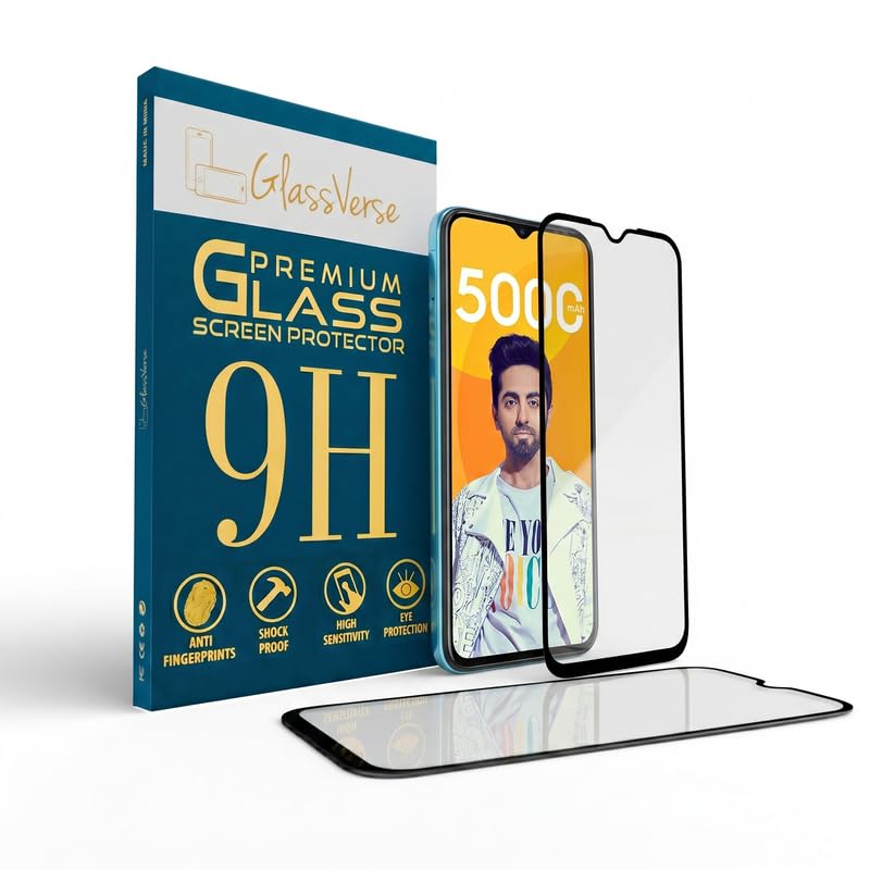 Image of GlassVerse PureView Tempered Glass for Tecno Spark GO 2021 | Crystal Clear, 9H Hardness Screen Protector, Edge to Edge, Case Friendly, Hassle-less Installation Kit Included. (Pack of 2)