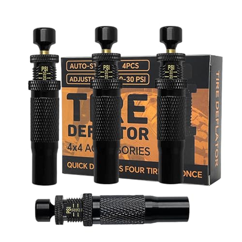 Renchey Kit Desinflador De Ruedas | Juego De 4 Desinfladores Para Desierto | Accesorio Portátil Para Aventuras En Coche Moto Camión Camping Playa Garaje Y Exteriores