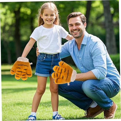 2Pcs Fursuit Feet Paw 10 Inch Cute Soft Short Plush Tiger Animal Gloves Simulation Cartoon Furry Paws Costume Accessories for Cosplay Party Ball3