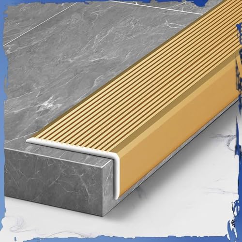 Nez de marche en aluminium anti-chute profilé gris L pour escaliers glissants 1m