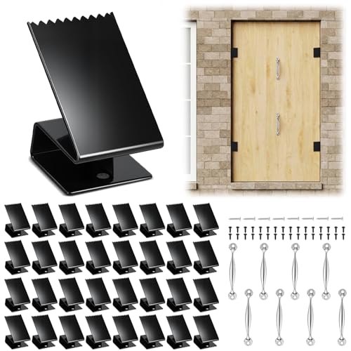 Otoolling 40 Pcs Hurricane Window Board-up Clips Include 32 Window Clips with 8 Handles Screws Universal Hurricane Shutter Hardware Fits 1/2 Plywood for Storm Protection Easy Install and Removal