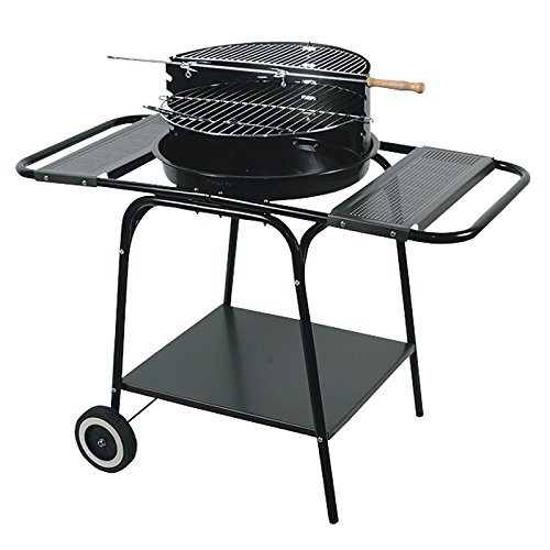 4U-Onlinehandel Grillwagen Ø46,5x84cm Rundgrill Holzkohlegrill Standgrill Kohlegrill Gartengrill BBQ