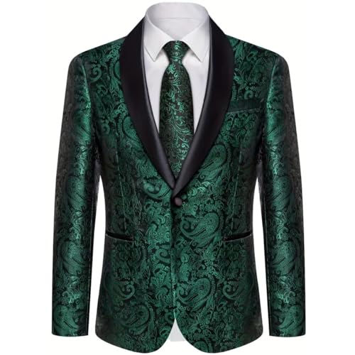 Mens Floral Paisley Tuxedo Suit Jacket Slim Fit 1 Button Blazer Wedding Party Dinner Formal Dress Jacket3