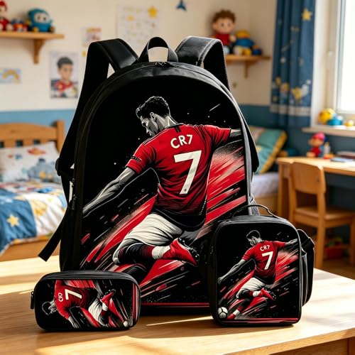 O conjunto de mochilas 3 em 1 superestrelas do futebol de grande capacidade de 43 cm com um estilo moderno e personalizado é requintadamente projetado e amplamente aplicável, o que a torna a escolha