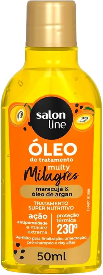 Salon Line, Óleo Capilar Reparador, Multy Milagres, Cachos dos Sonhos, Maracujá e Óleo de Argan - Para Todos os Tipos de Cabelos, 50ml