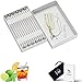 Cocktail Picks - Premium Stainless Steel Martini Olive Skewers Reusable Sandwich Sticks Appetizer Toothpicks Fruit Stick, Perfect for Party Home Bar - 4.3 Inches, 12PCS (Small Ball)
