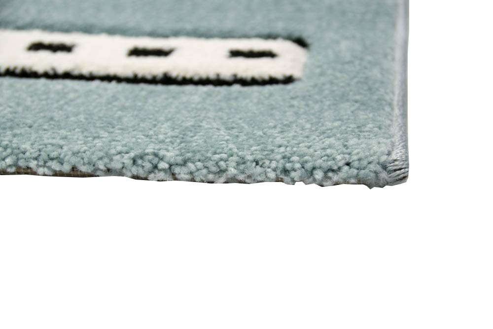 Tapis pour enfants tapis de route avec rues et maisons bleu Größe 80x150 cm