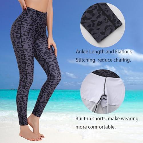 Image of Ubestyle UPF 50+ High Waist Women's Swim Pants Swim Leggings Swimming Tights Rash Guard Pants Sun Protective