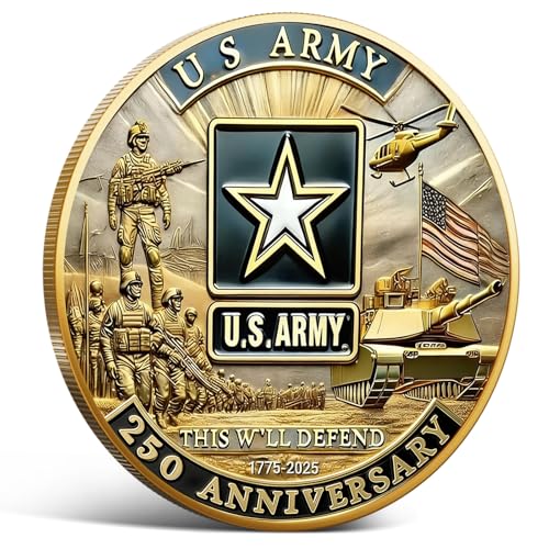 250th Anniversary U.S. Army Commemorative Coin Double-Sided High Relief Design 1775-2025 Military...