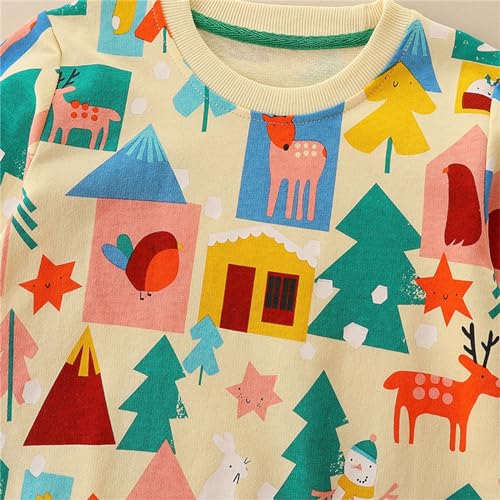 Boys' Long Sleeve Hooded Toddler Boy's Girl's Cartoon Prints Long Sleeves Crewneck Pullover Pocket Pullover4
