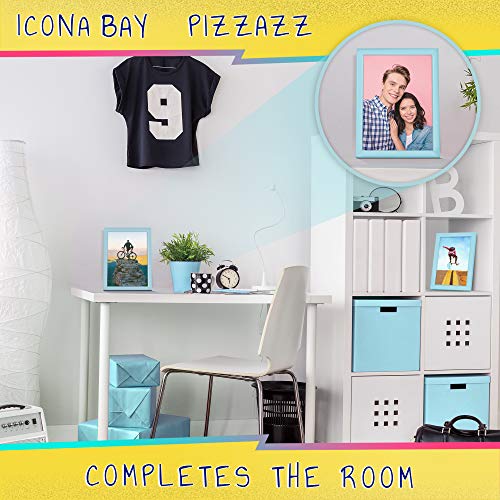 ICONA BAY 5x7 Bilderrahmen, pastellblauer massiver Holzrahmen im skandinavischen Stil für Fotos, Pizzazz-Kollektion – Ansicht 4