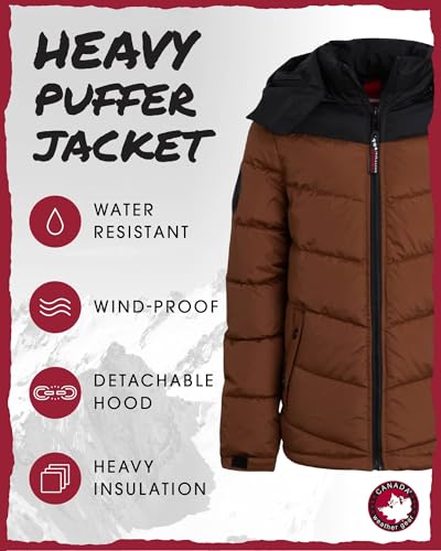 CANADA WEATHER GEAR Boys' Puffer Jacket - Bubble Winter Coat - Water Resistant Outerwear Jackets for Boys (8-20)2