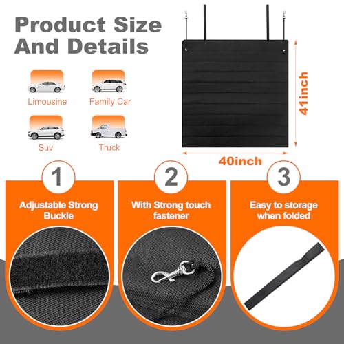 Image of Tinideya Large Rear Bumper Protector for Cars 41 x 40 Inch Bumper Guard Foldable Protective Mat Dog Blanket Cargo Liner Preventing Scratches While Unloading and Loading for SUV Van Truck Vehicle